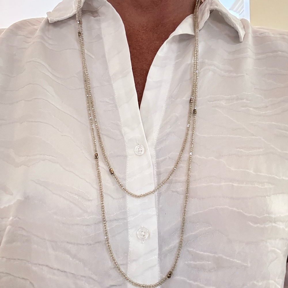 Silver Beaded multi layer Necklace